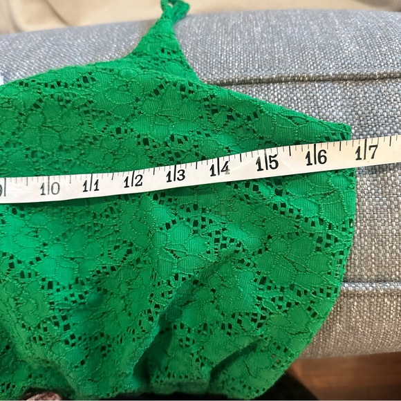 Xhilaration Emerald Green Floral Lace Elastic Waist Dress Size Small - Picture 13 of 15